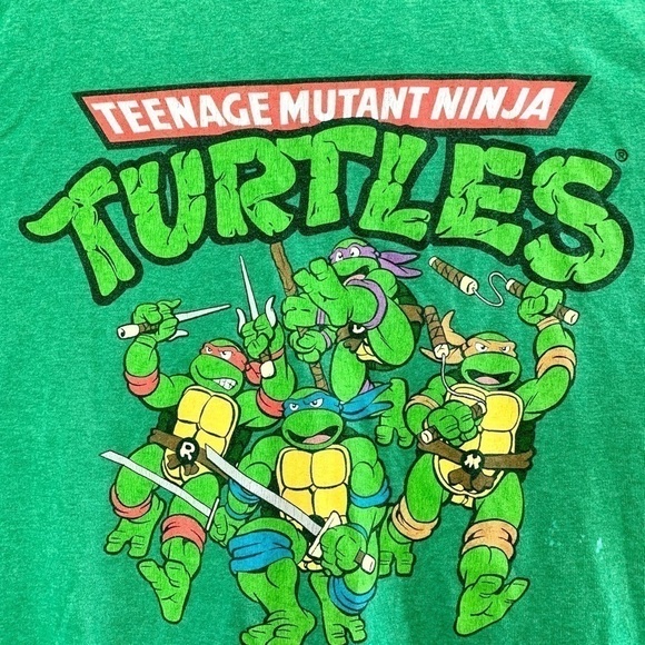 Teenage Mutant Ninja Turtles tshirt Y2k retro cartoon Nickelodeon Michael Angelo - Picture 2 of 8